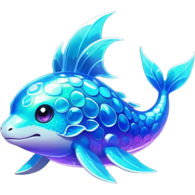 Elemental water type magical colorful exotic animesque Pokémon-Fakémon-animal-creature emoji