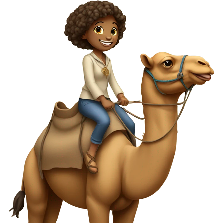 Girl riding camel emoji