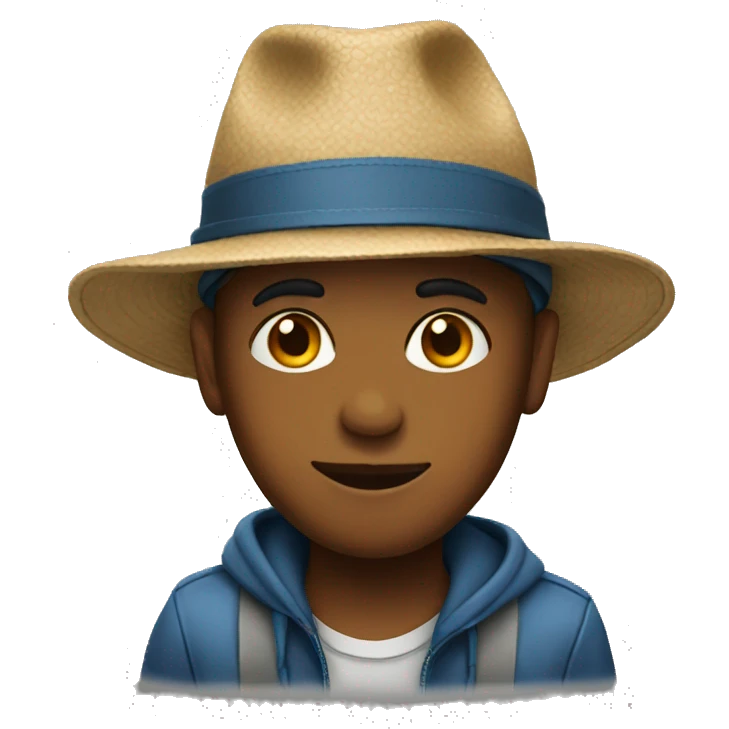 Hat wearing boy portrait emoji