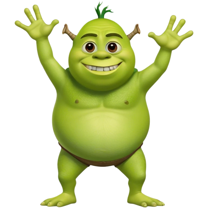 Mike wazowski but with shreks head but Mike still keeps his arms and legs emoji
