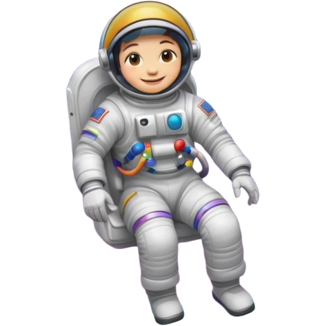 Astronaut riding rainbow emoji