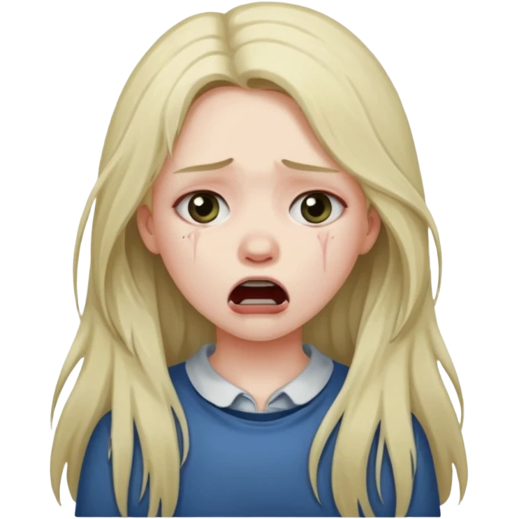 A girl choking herself emoji