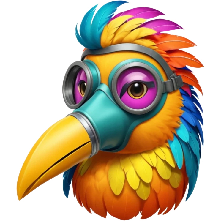 bird with gas masks emoji