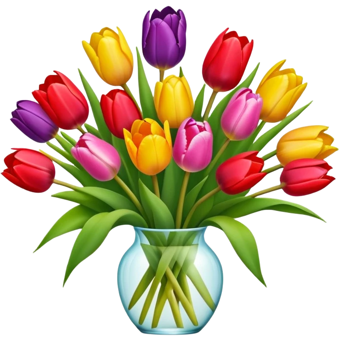 beautiful bouquet of colorful tulips emoji