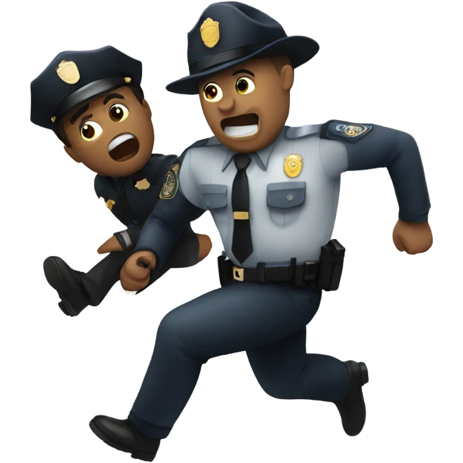 cop chasing criminal emoji