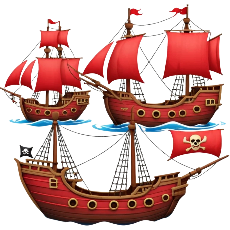 red pirate ships emoji