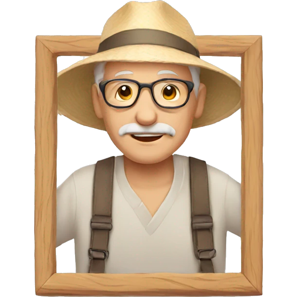 old man with summer frame emoji