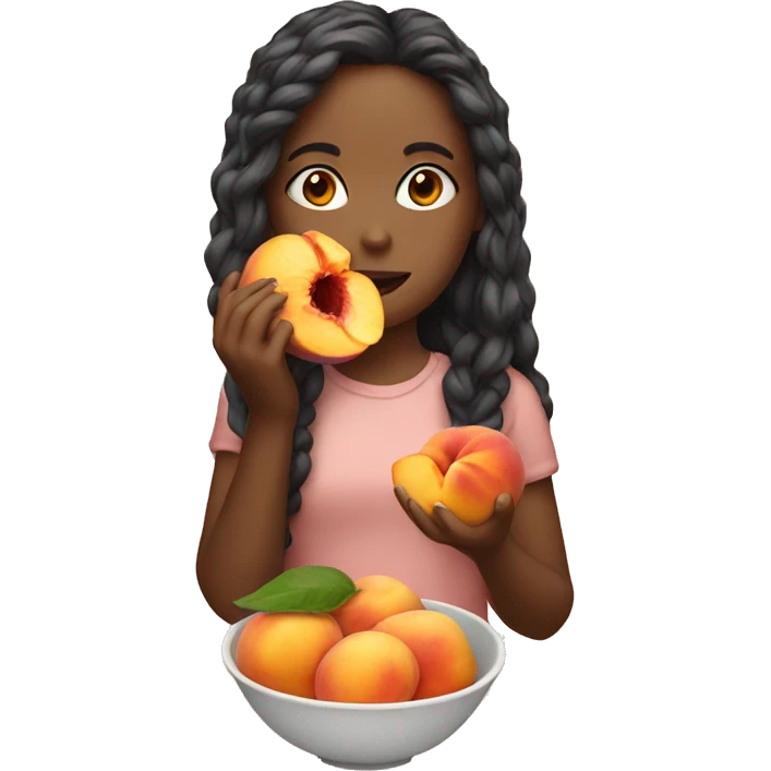 Girl eating peach  emoji