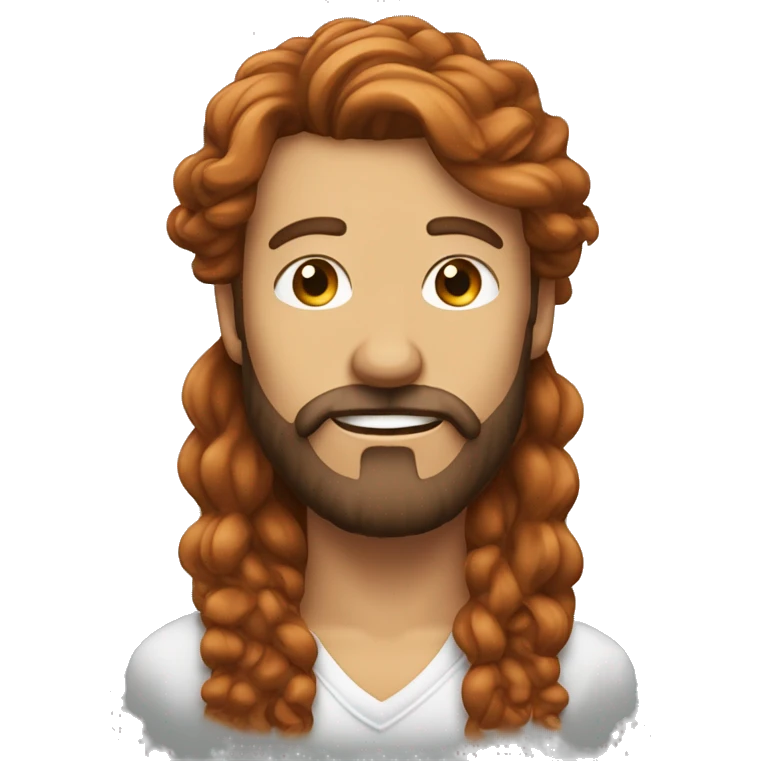 cheveux chatain et barbe rousse emoji