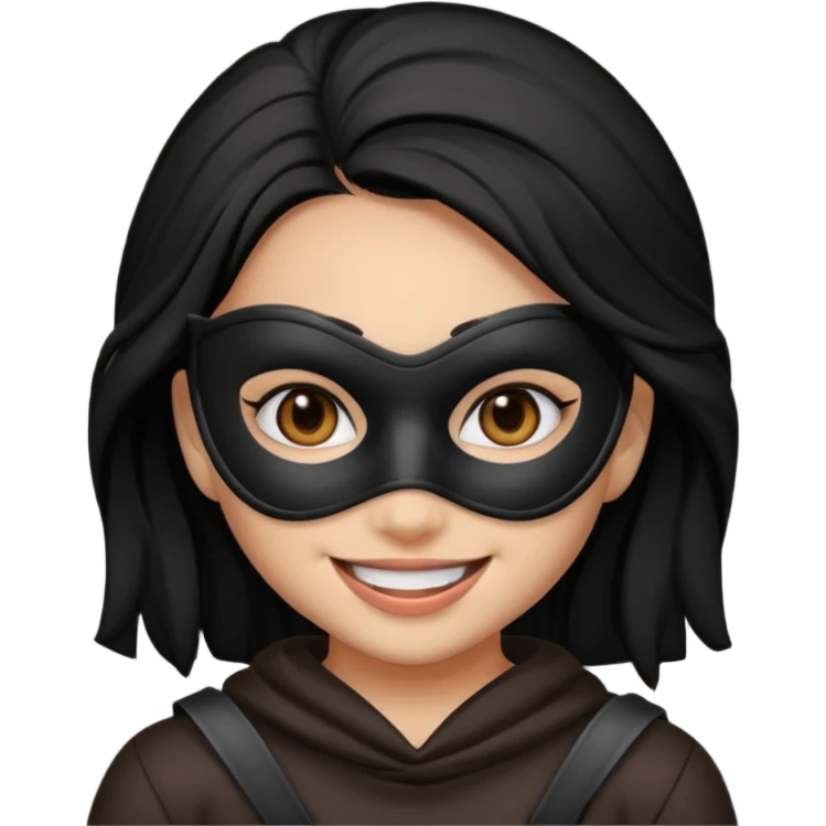 Girl robber emoji black hair emoji