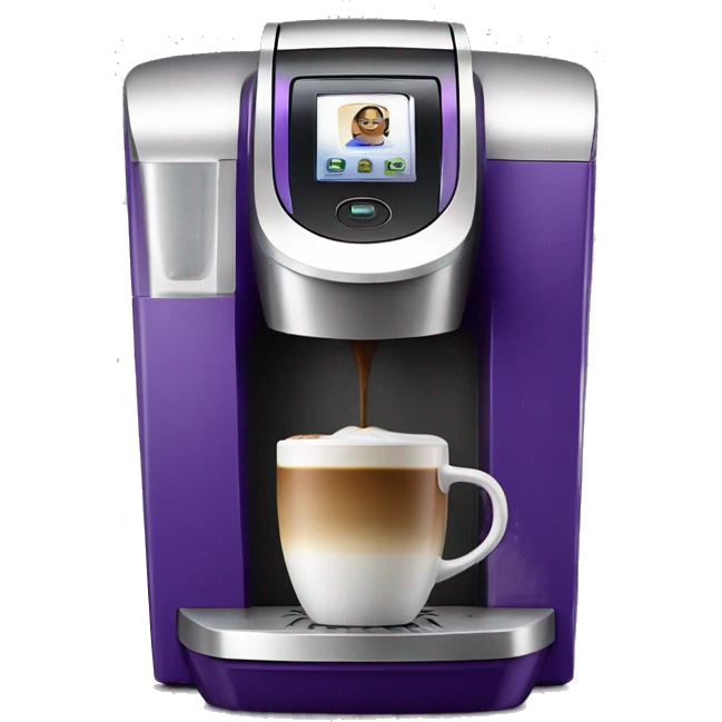 Realistic purple keurig coffee machine emoji