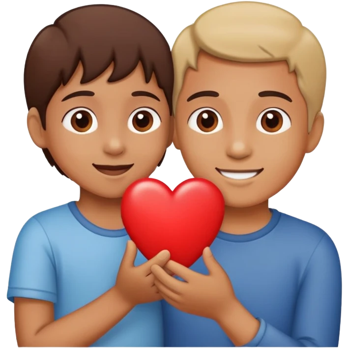 child giving a heart to a parent, happy and affectionate emoji