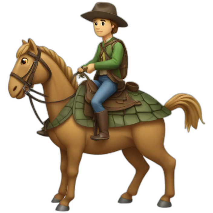 Une tortue sur un cheval emoji