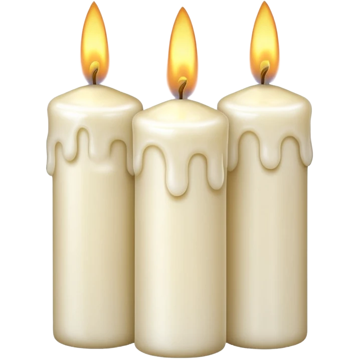 group of three white candles emoji