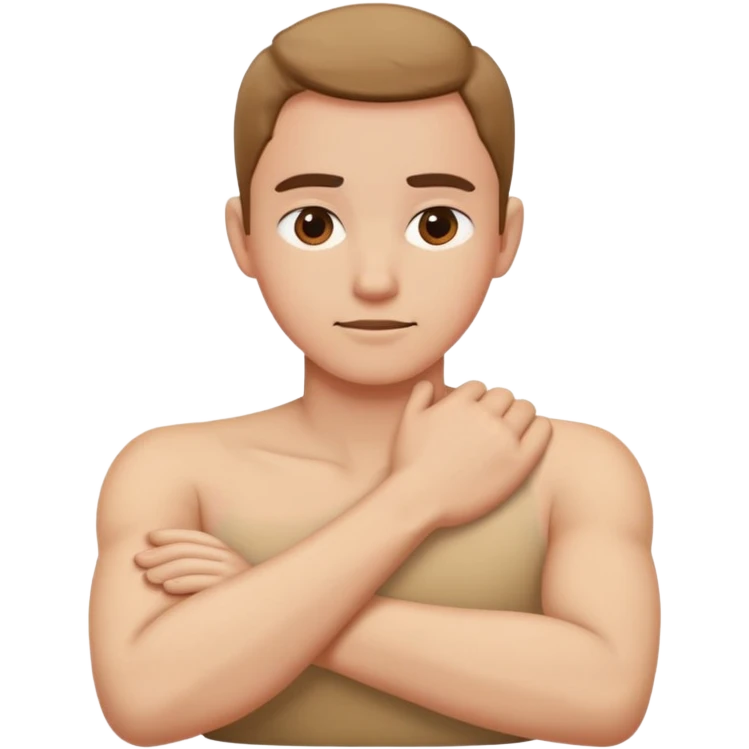 arms crossed grabbing neck  emoji