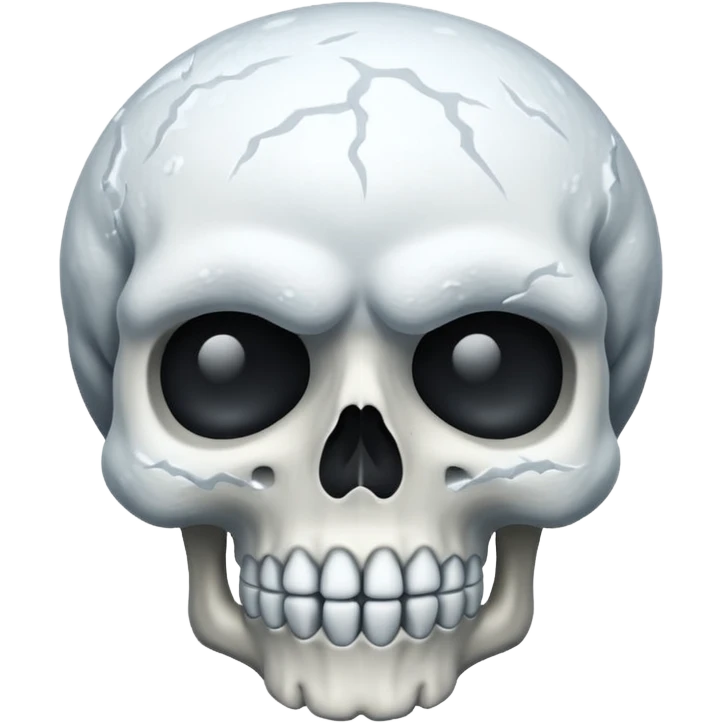 skull covered in snow, shivering emoji