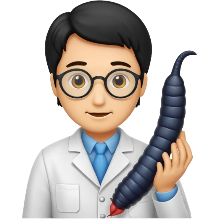 scientist with leech emoji