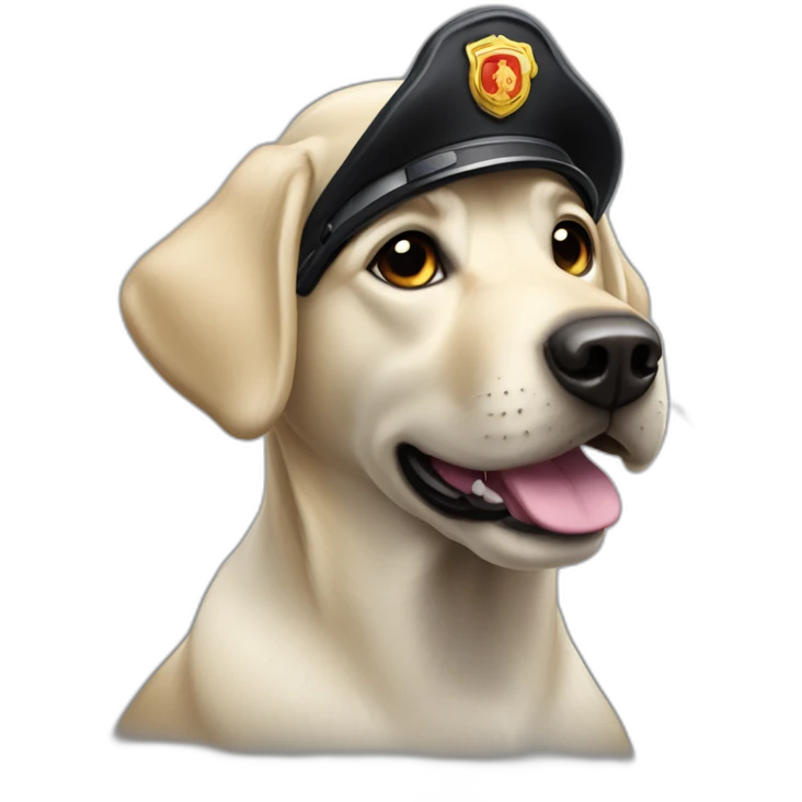 Un labrador noir pompier emoji