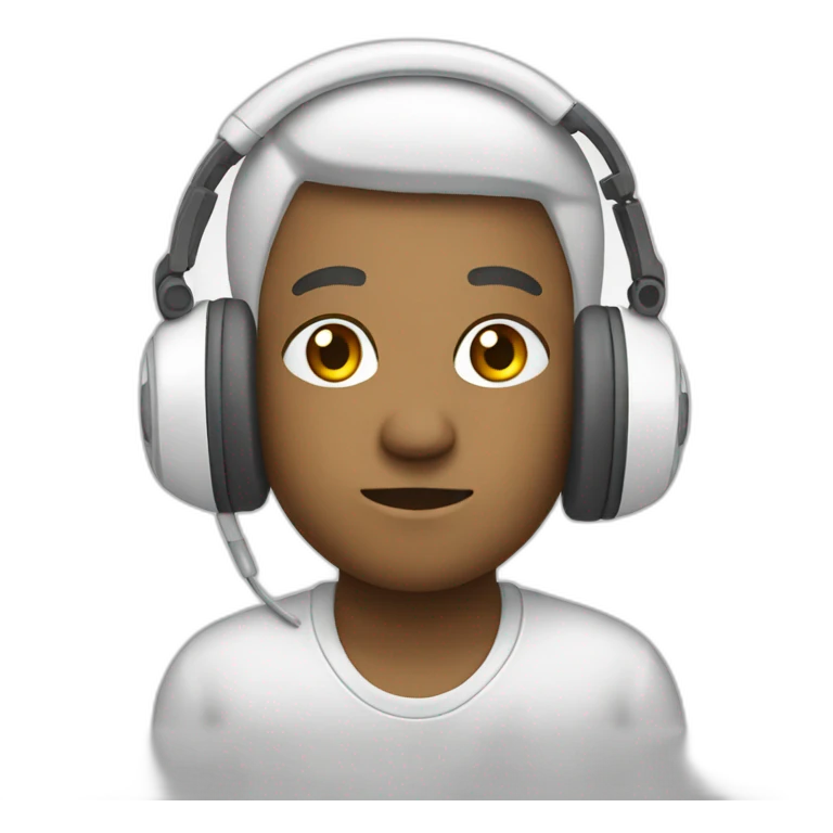 heachache with white headphone emoji