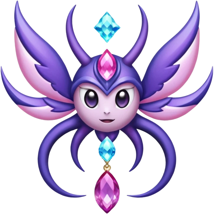 Pokemon legendary purple and pink crystal lunala emoji
