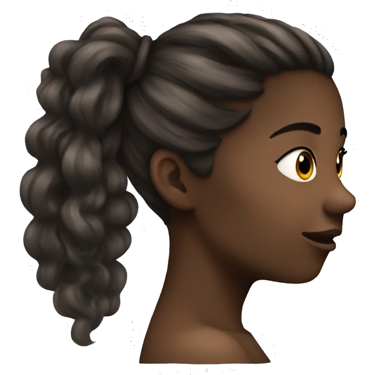 girl profile hair flying emoji