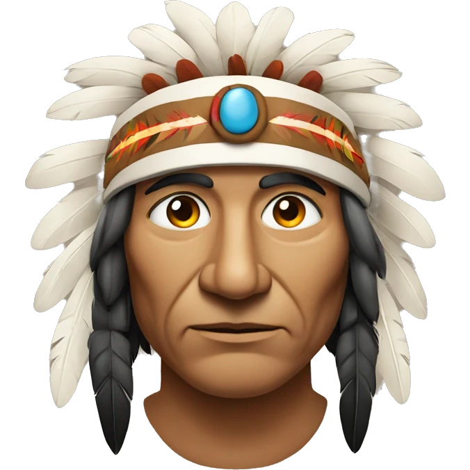 Indian chief  wise od face represents peace and authority emoji