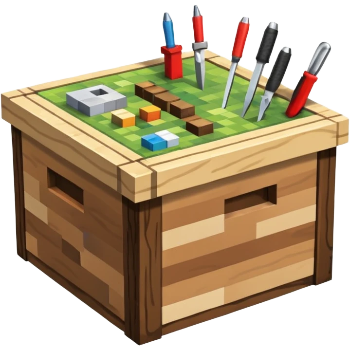 crafting table with tools like a minecraft style cube crafting table 100% like a minecraft table crafting emoji