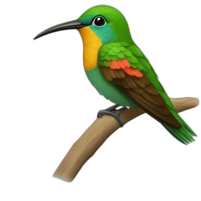 Colibrí en su nido durmiendo  emoji