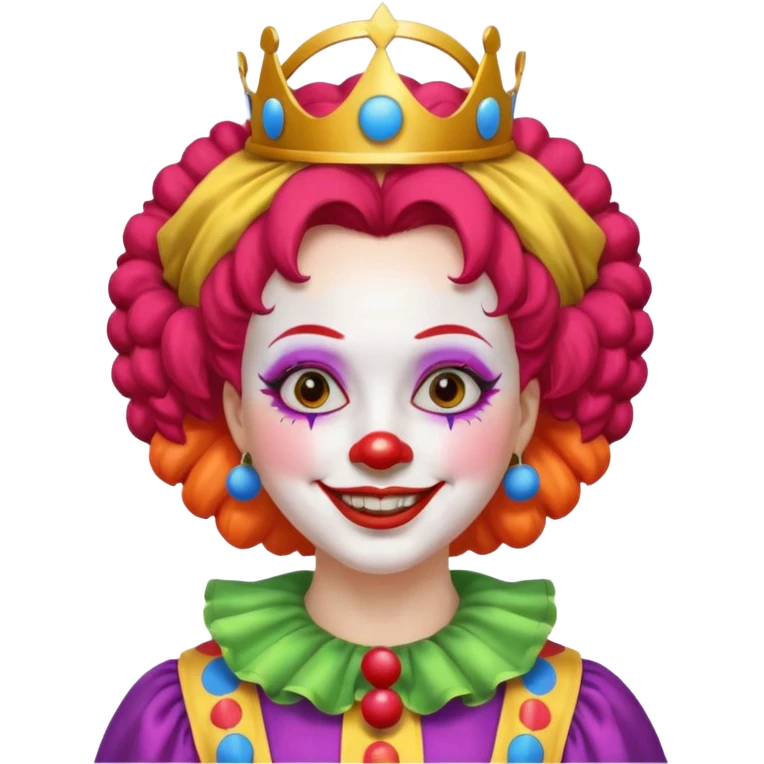 female clown with saint's halo emoji