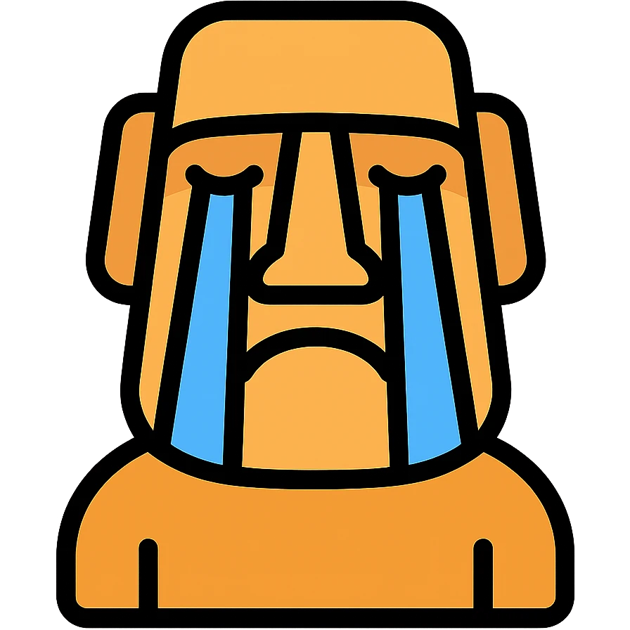 crying moai statue emoji