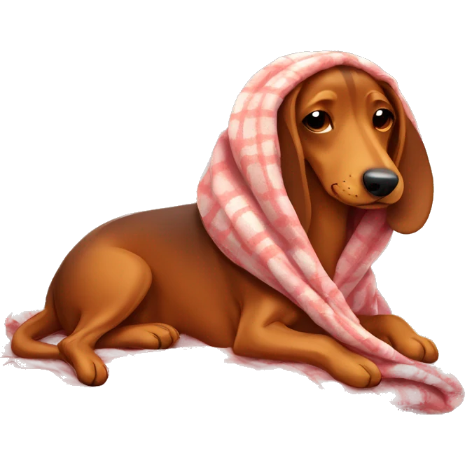  teckel sleeping with a blanket emoji