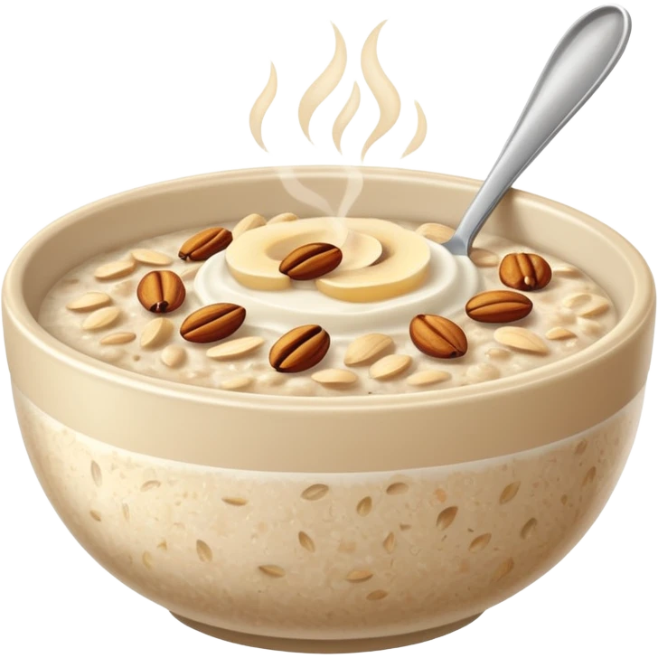 oatmeal porridge bowl, emoji