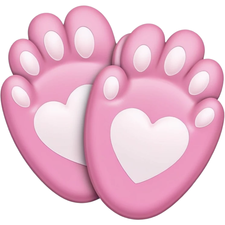 two puppy paws with a white heart on the pad emoji