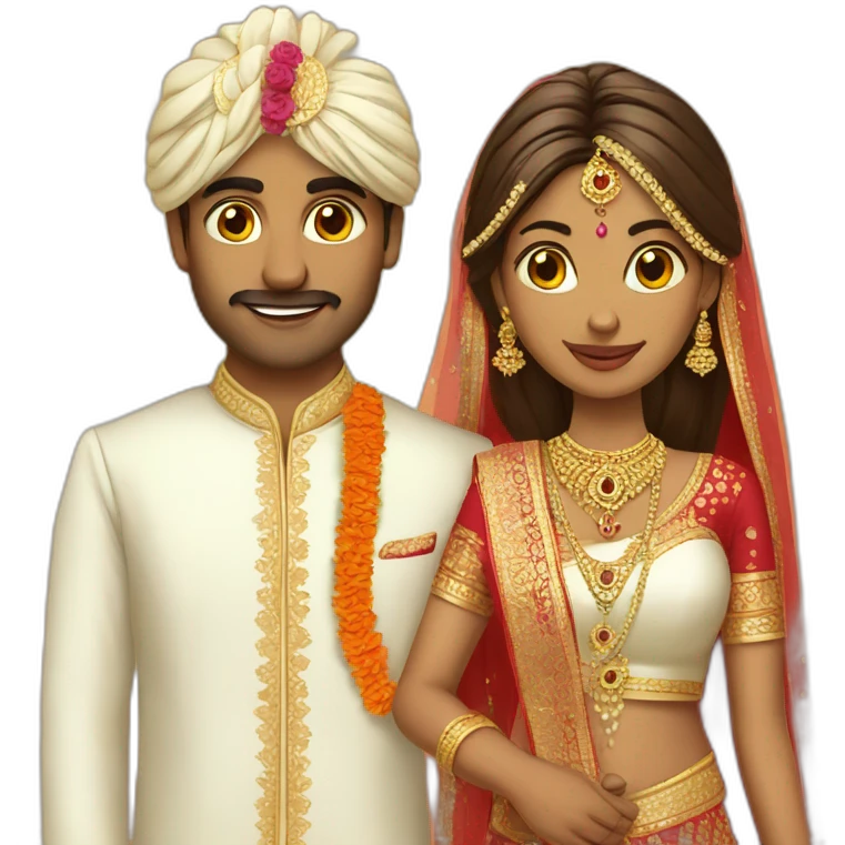 Indian groom and bride emoji