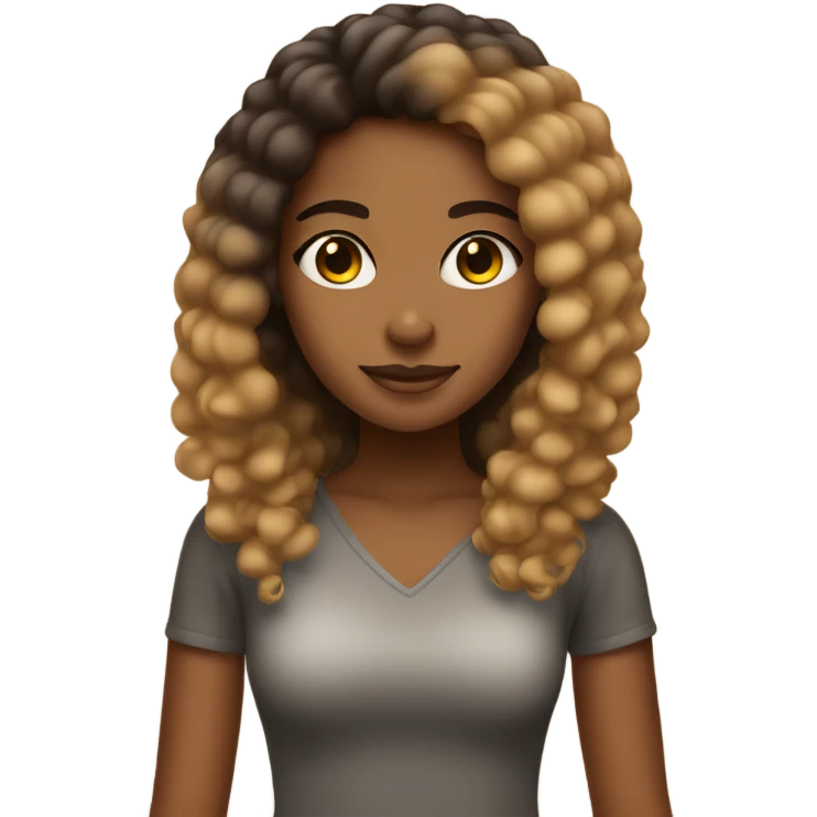 Tan girl with ombré afro emoji
