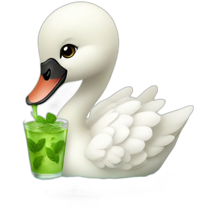 baby swan drinking mojito emoji