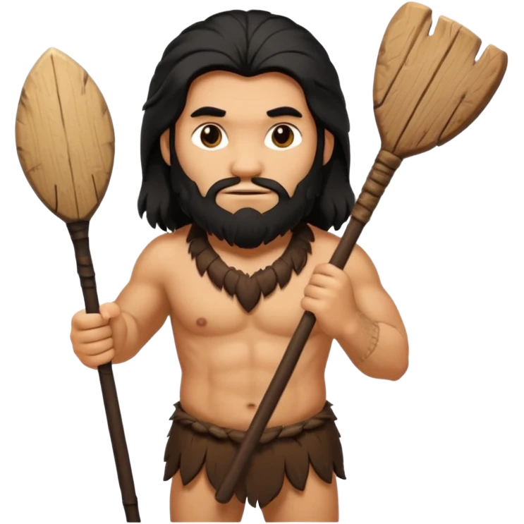 CAVERNÍCOLA con su palo en la mando y recargado en el hombro  emoji