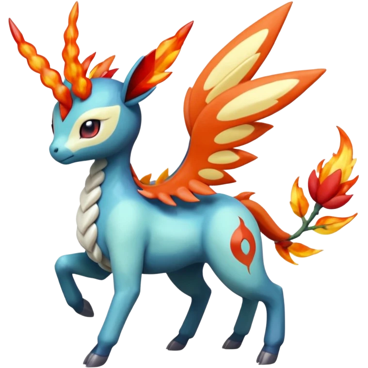 loopy honey-dipped buzzing bumbling fuzzy cute fiery ivy-hydro-Meloetta-Dialga-Salamence-Giratina-Rapidash-Pokémon-Fakémon-fusion-hybrid-creature emoji