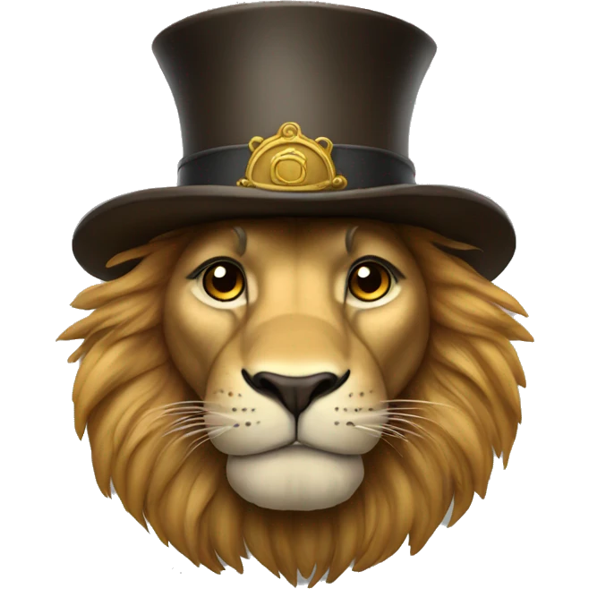 Lion with tophat  emoji