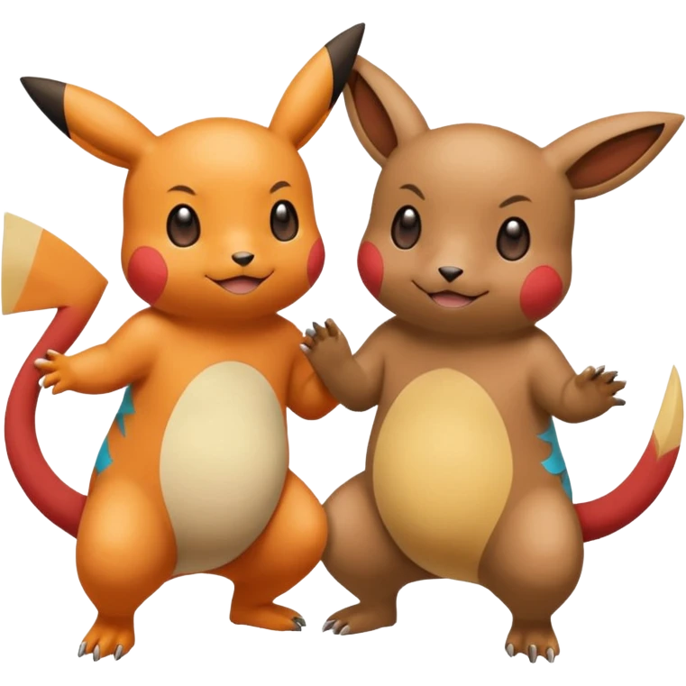 2 friendly pokemans one helping the other get up  emoji