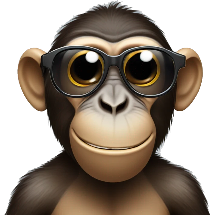 A monkey taking of his sunglasses and he he is very shocked as if you said something that was awkward  emoji