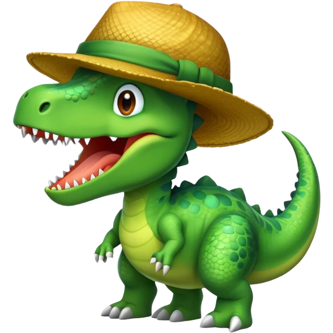 Dinosaur with a hat emoji