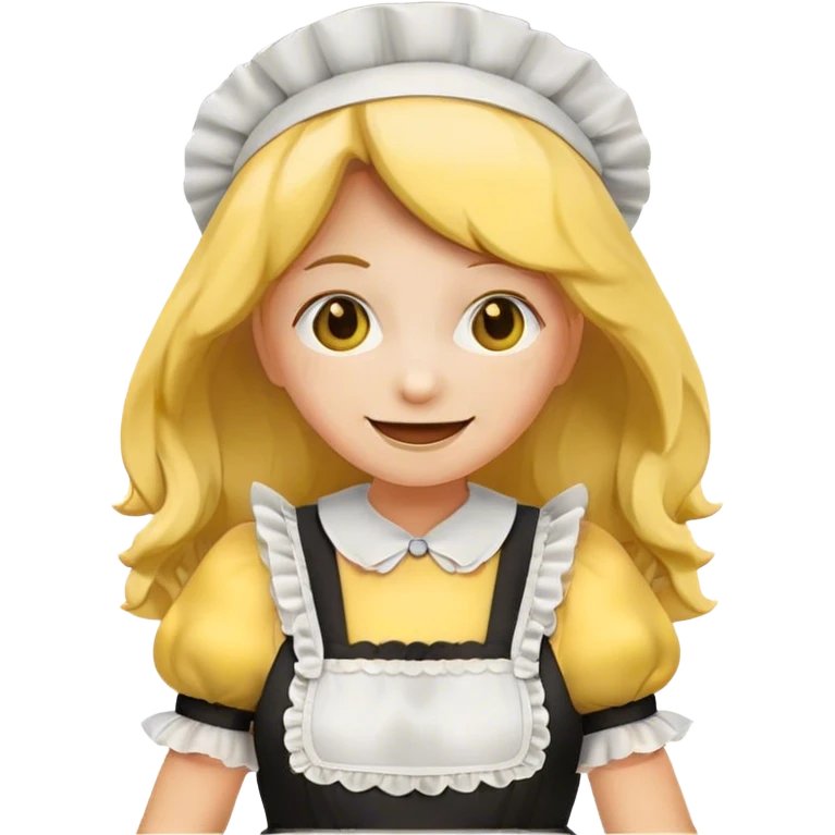 a freaky emoji in a maid costume emoji