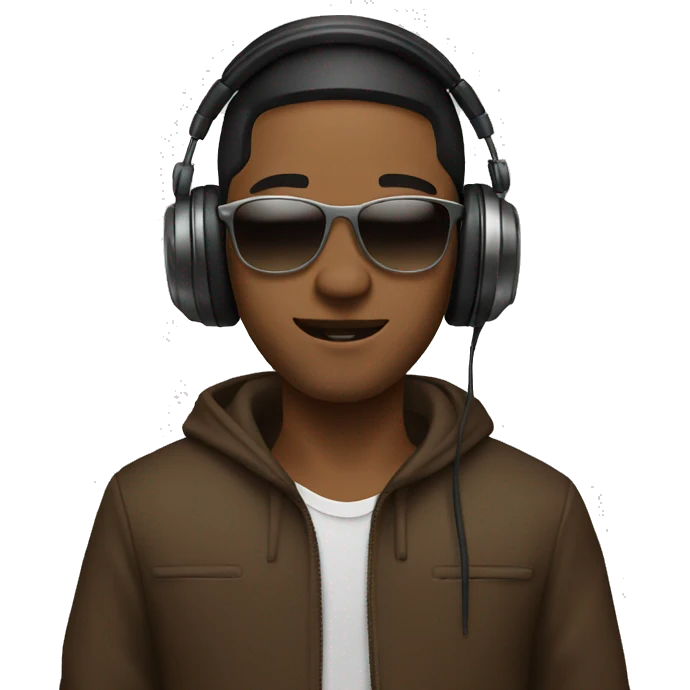 Brown dj playing  emoji