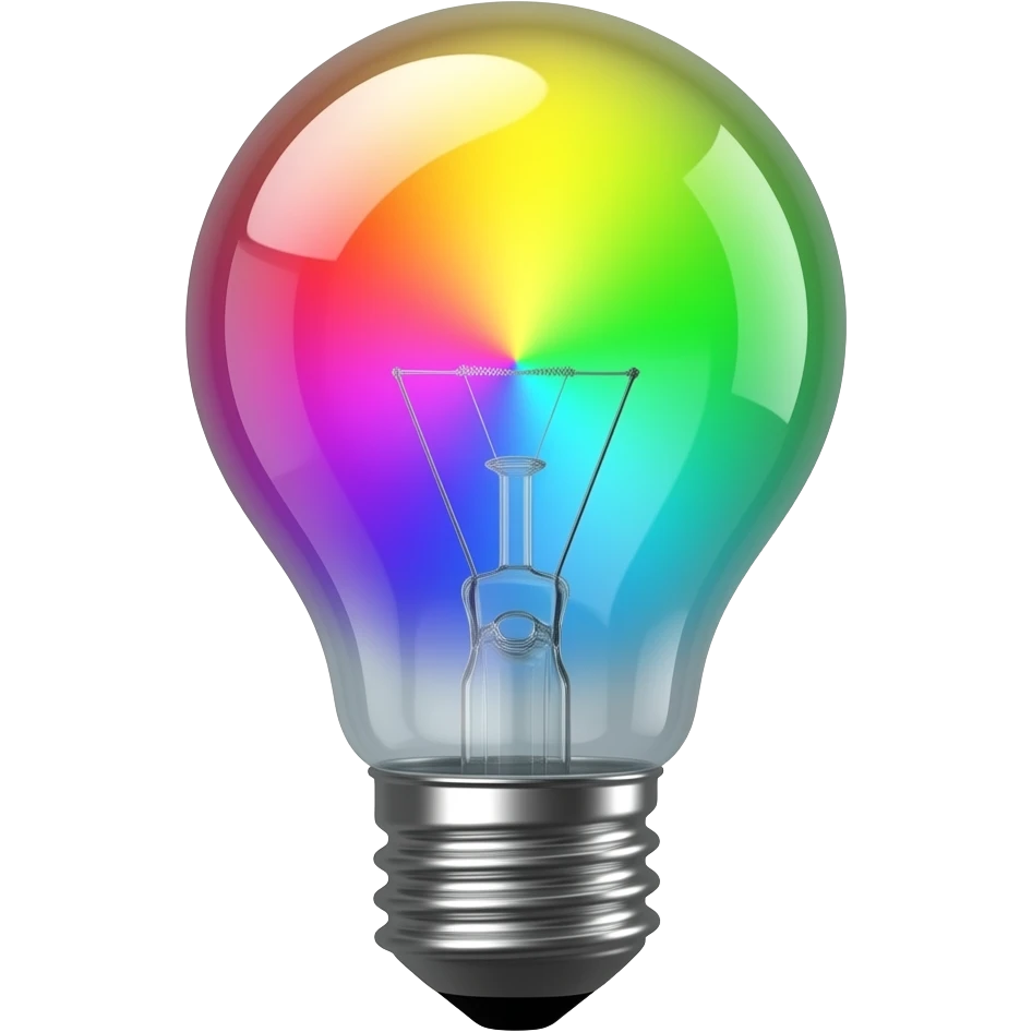 bulb with rgb color light emoji
