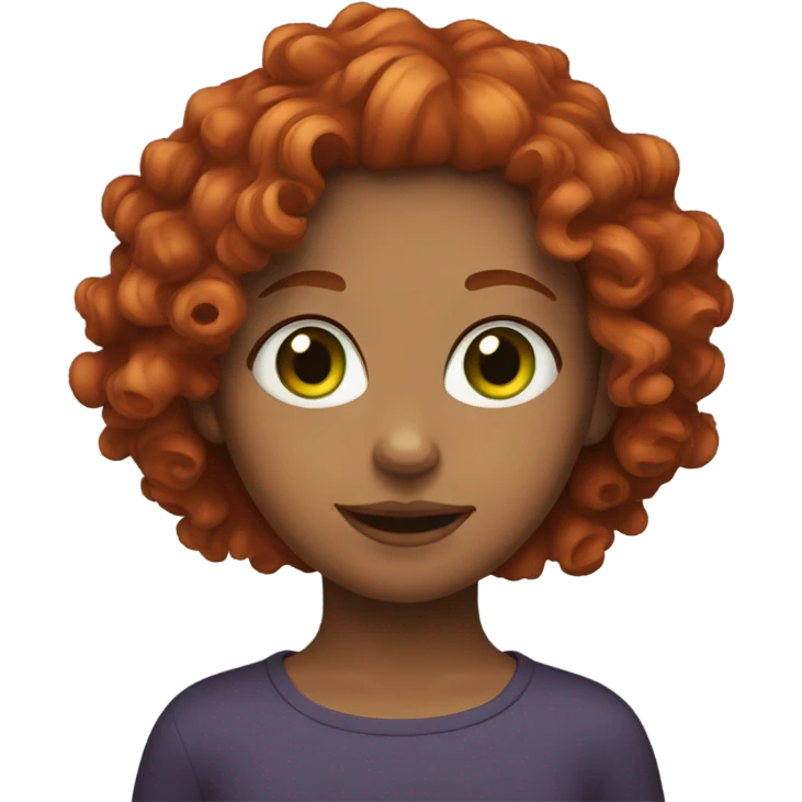 Green eye red curly hair girl emoji