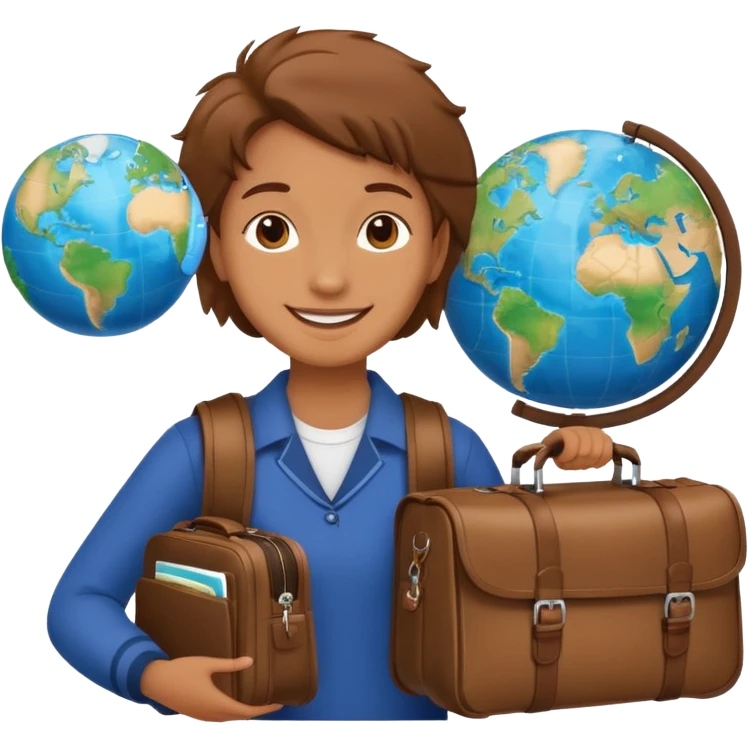 TRAVEL , travel bag , pass board, plane, glob emoji