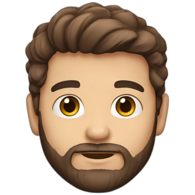 Daniel nass, brazilian, white skin, little hair, straight brown hair, bearded emoji