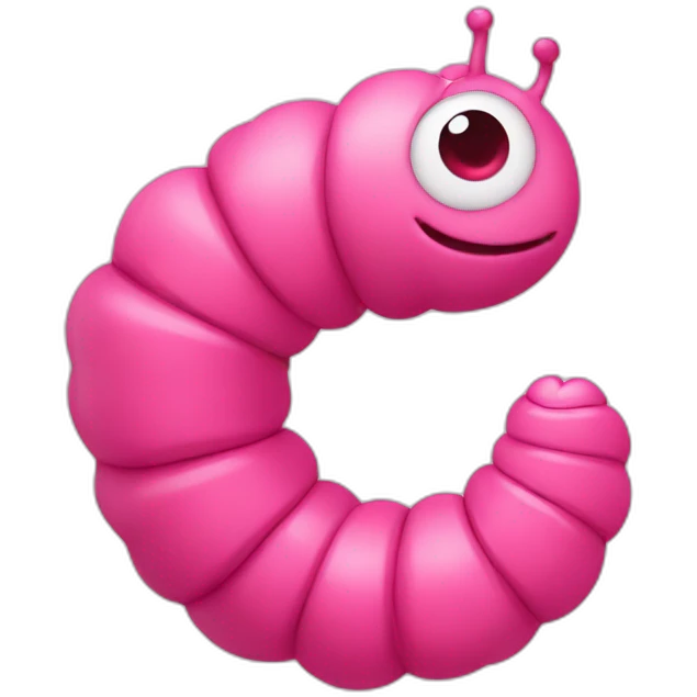 pink worm with hearts around the head emoji
