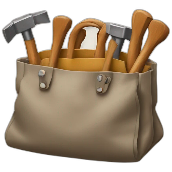 a bag with 5 hammers sticking out emoji